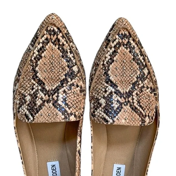 Steve Madden Feather Studded Snake Flats - Picture 3 of 8